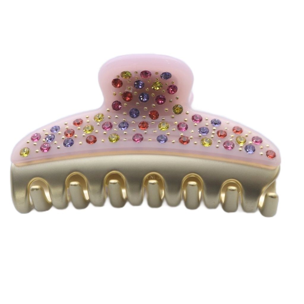 アレクサンドルドゥパリ Alexandre De Paris JOIE DE VIVRE ヴァンドームクリップ ロゴ ピンク ゴールド色