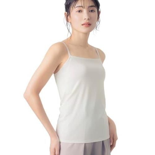 NOBLE メルティサテン2WAYキャミ ホワイト 今、買って秋も着る☆大人の