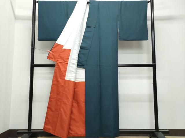 平和屋着物○上質な紬 色無地 百入茶色 正絹 逸品 CAAU9605vf