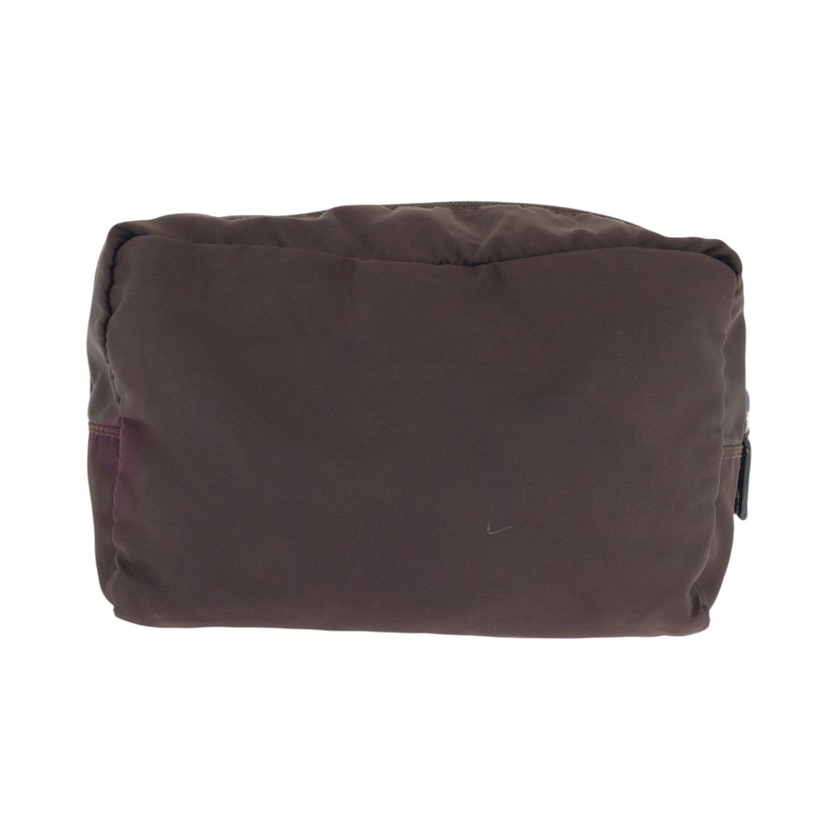 PRADA プラダ テスート 三角ロゴプレート ブラウン シルバー金具  