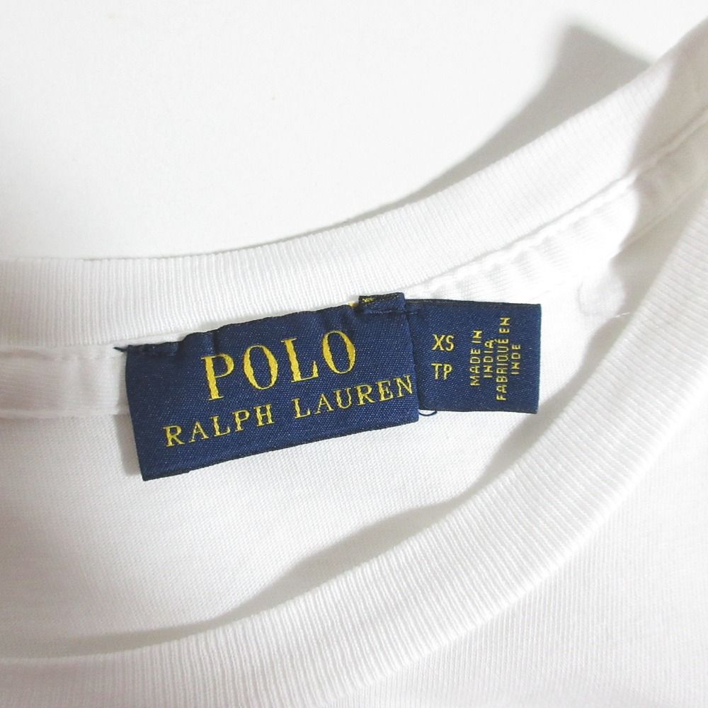 美品 POLO RALPH LAUREN ポロラルフローレン パッチワーク 星条旗 Tシャツ カットソー サイズXS ホワイト レディース 古着 中古 POLO RALPH LAUREN - 美品 POLO RALPH LAUREN ポロラルフ