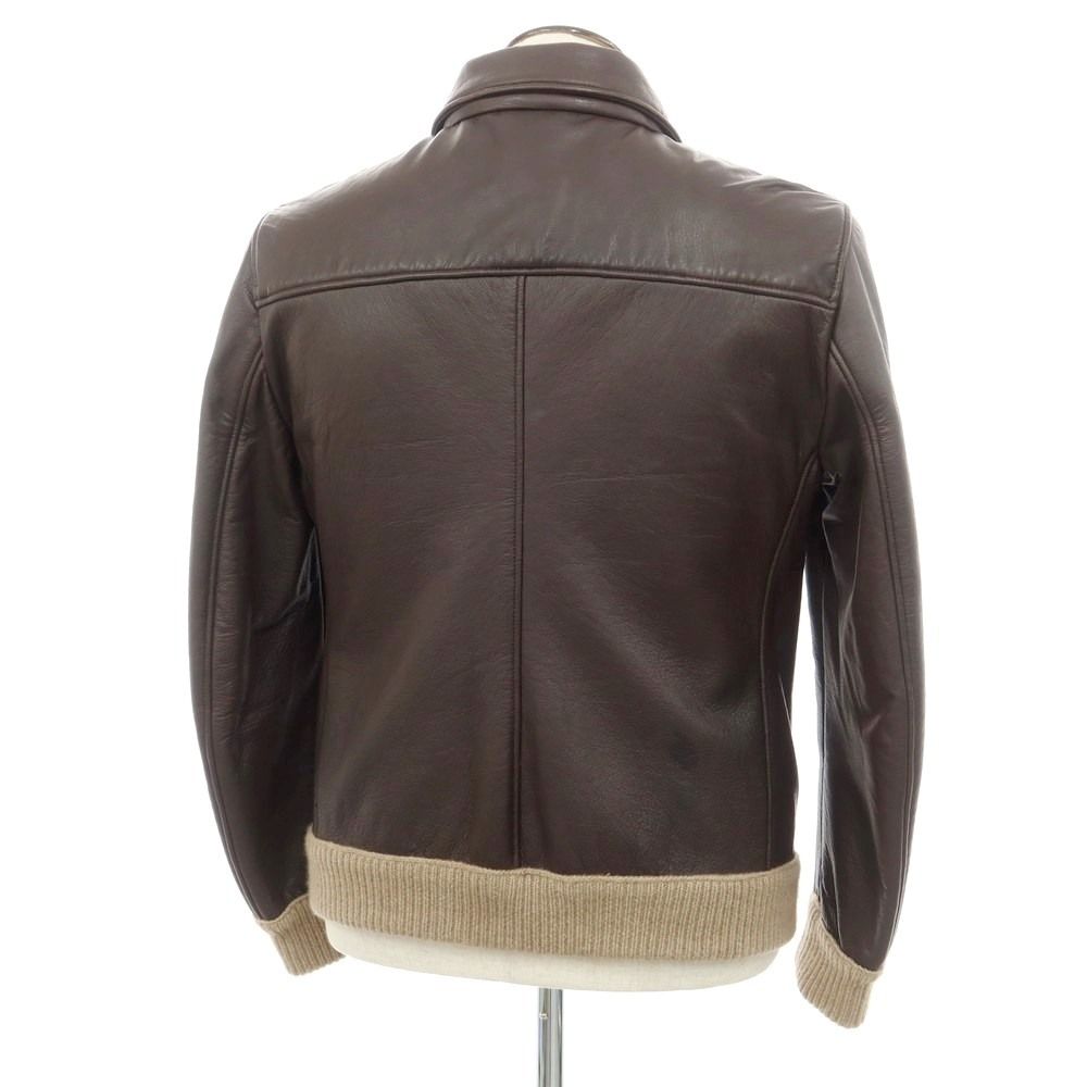中古】マーロ Malo レザー カシミヤ ジップアップ レザー