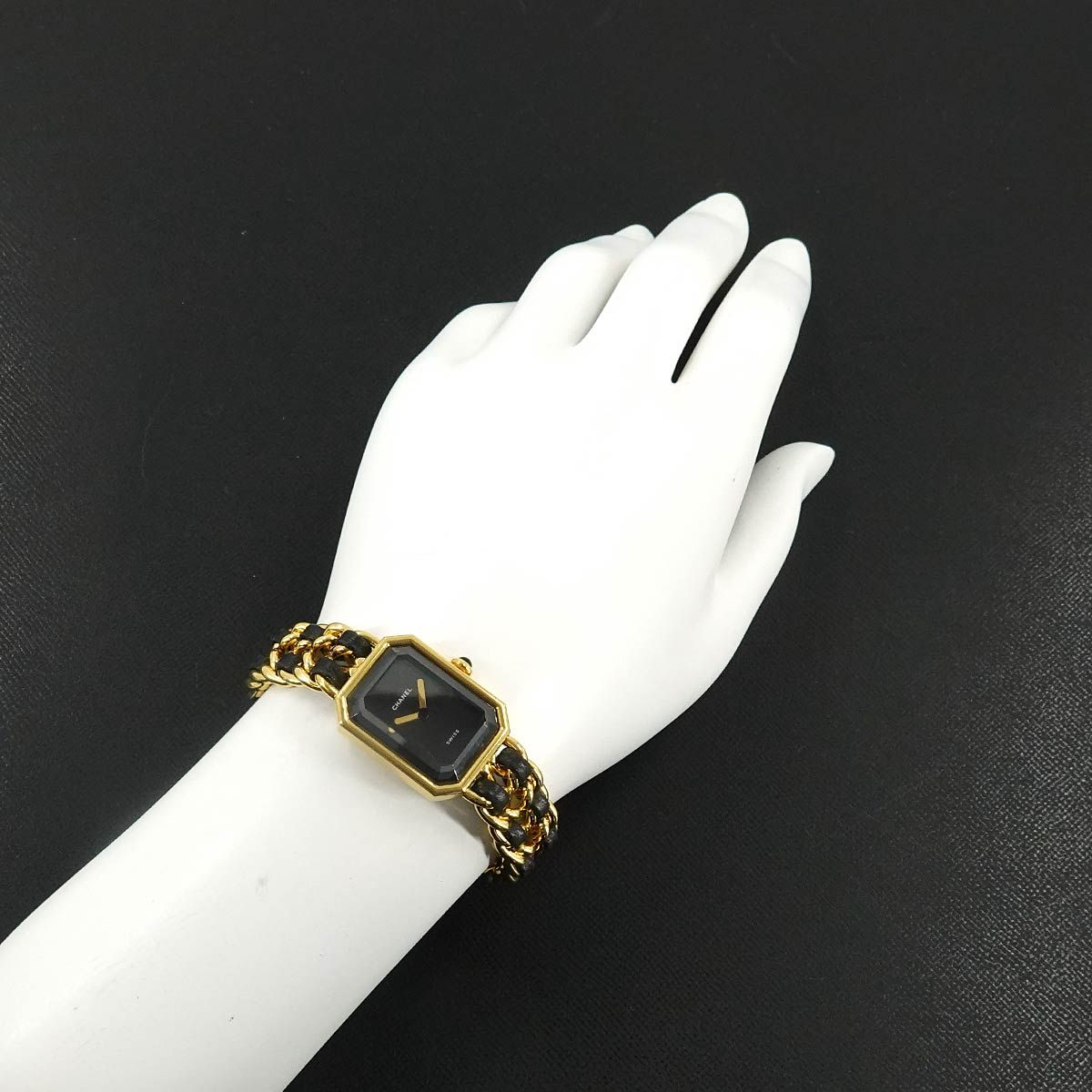 CHANELプルミエール 美品 ゴールド/ブラック CHANEL - シャネル CHANEL プルミエール カフ 腕時計 時計 GP