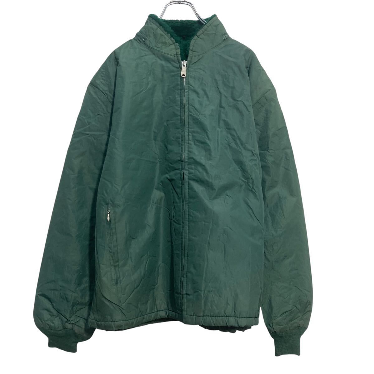 ナイロンジャケット XL~ グリーン ビッグサイズ IDEALZIP ブルゾン フルジップ 古着卸 アメリカ仕入 a612-5738