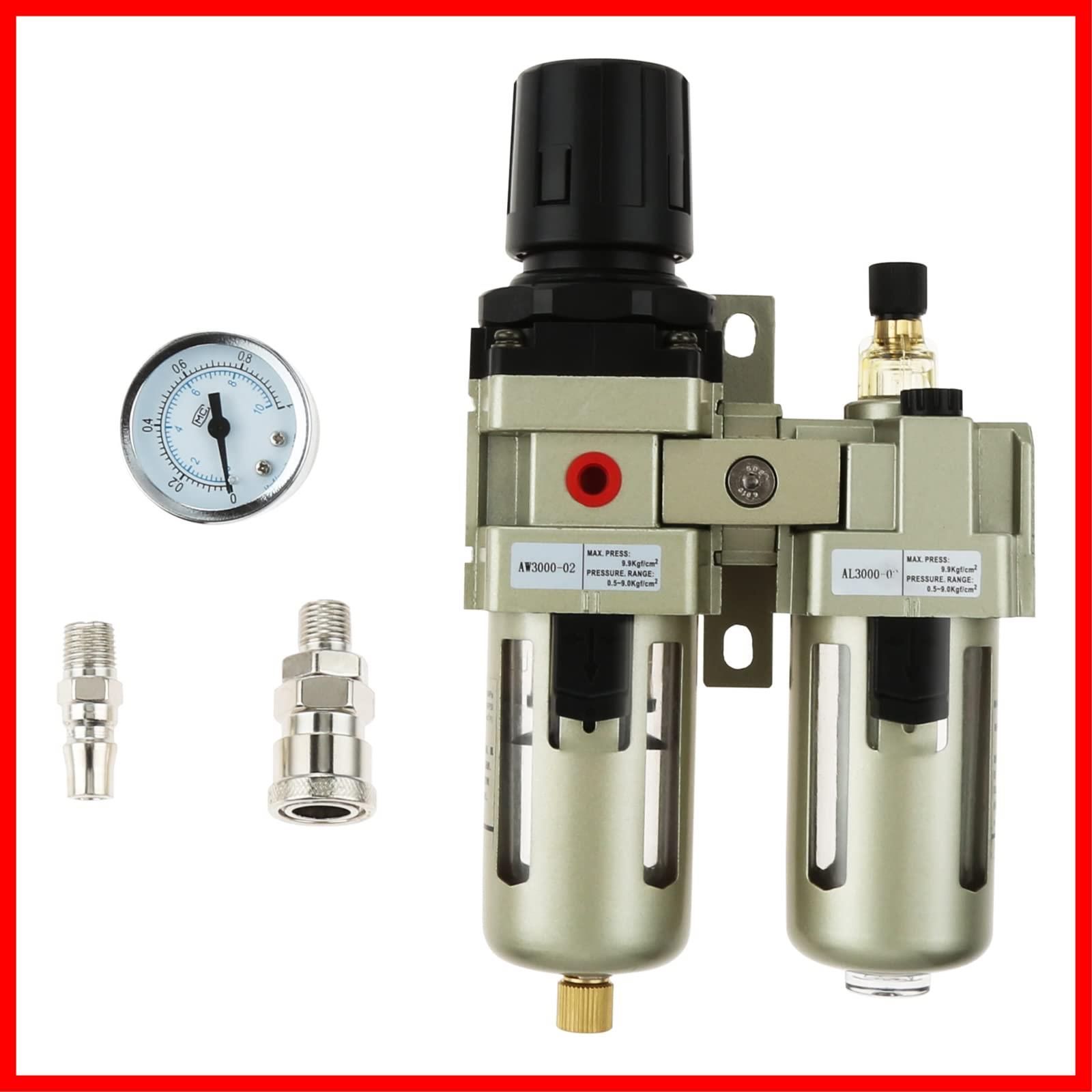 エアー レギュレーター フィルター ウォーター セパレーター 圧縮調節と水分除去に 4オスメスカプラ AFR2000