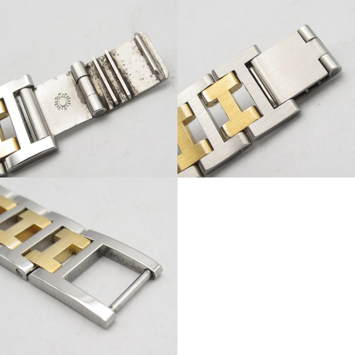 エルメス HERMES 腕時計 クリッパーコンビ CL3.440 ホワイト GP 