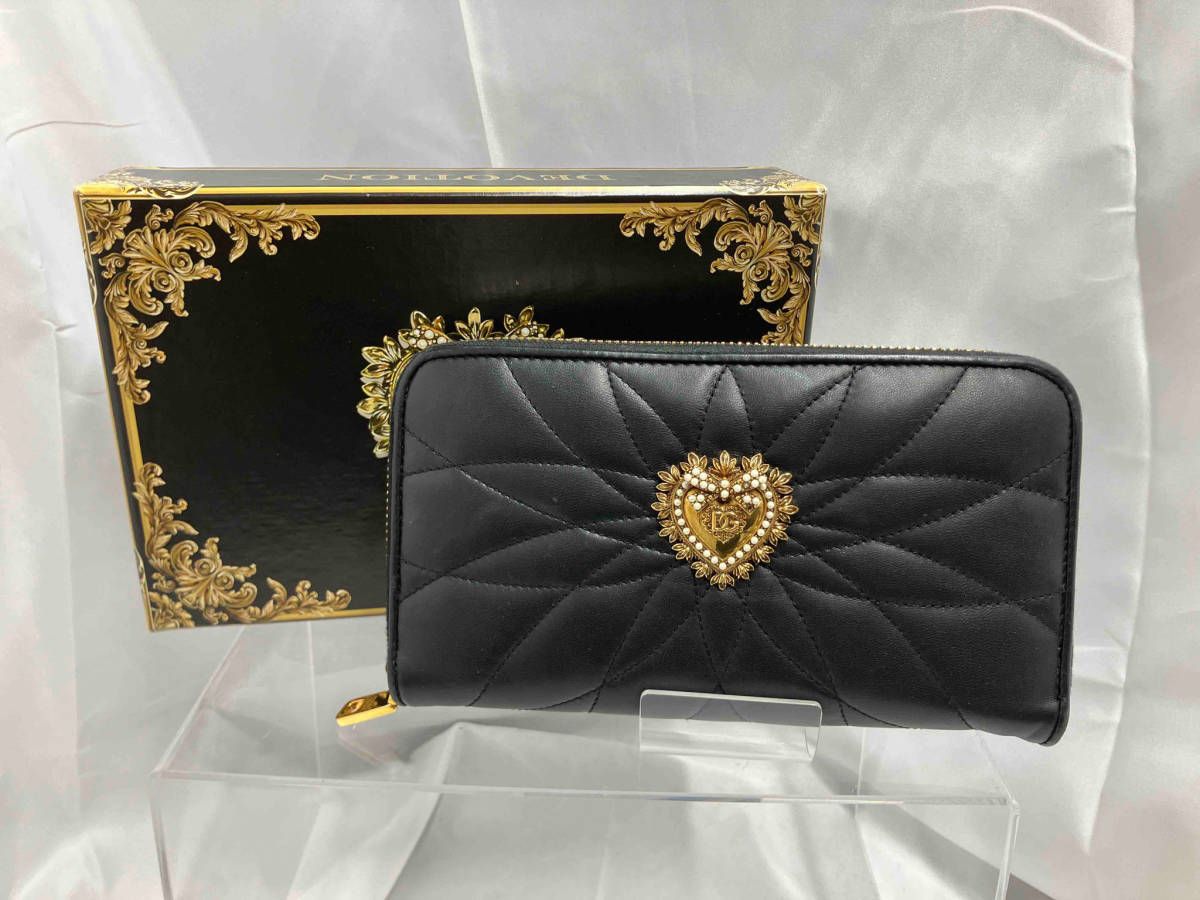 美品✨ ドルチェ & ガッバーナDevotion 長財布 黒 ラウンドファスナー DOLCE ＆ GABBANA/ドルチェアンドガッバーナ/長財布/AV967/DEVOTION
