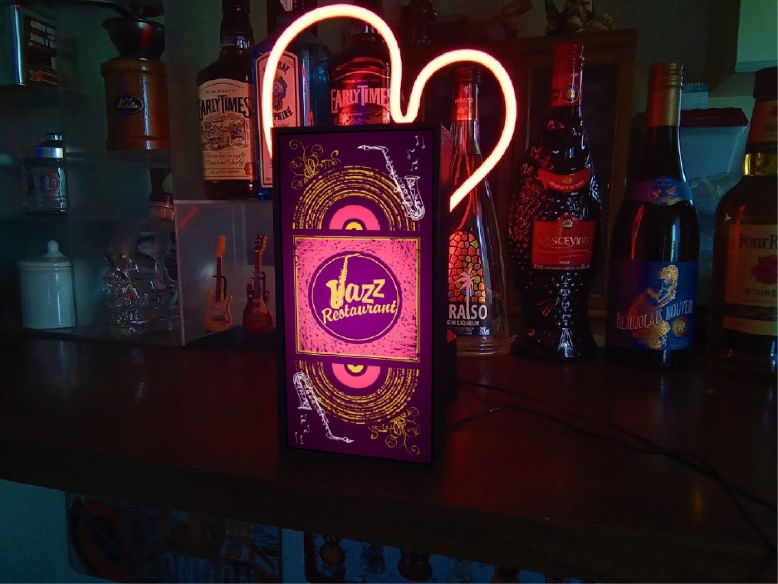 ジャズ喫茶 カフェ BAR レストラン レトロ 看板 置物 雑貨 ライトBOX