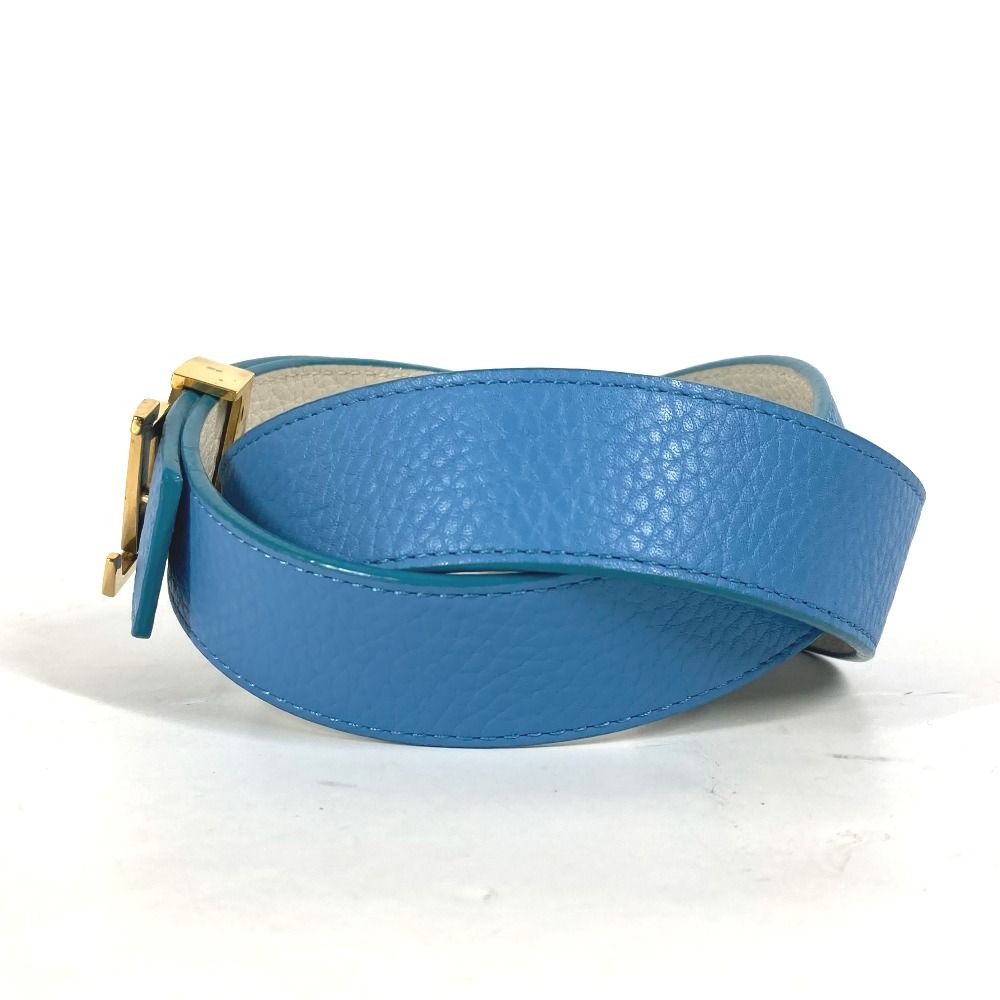 LOUIS VUITTON レザー ベルト 茶/青