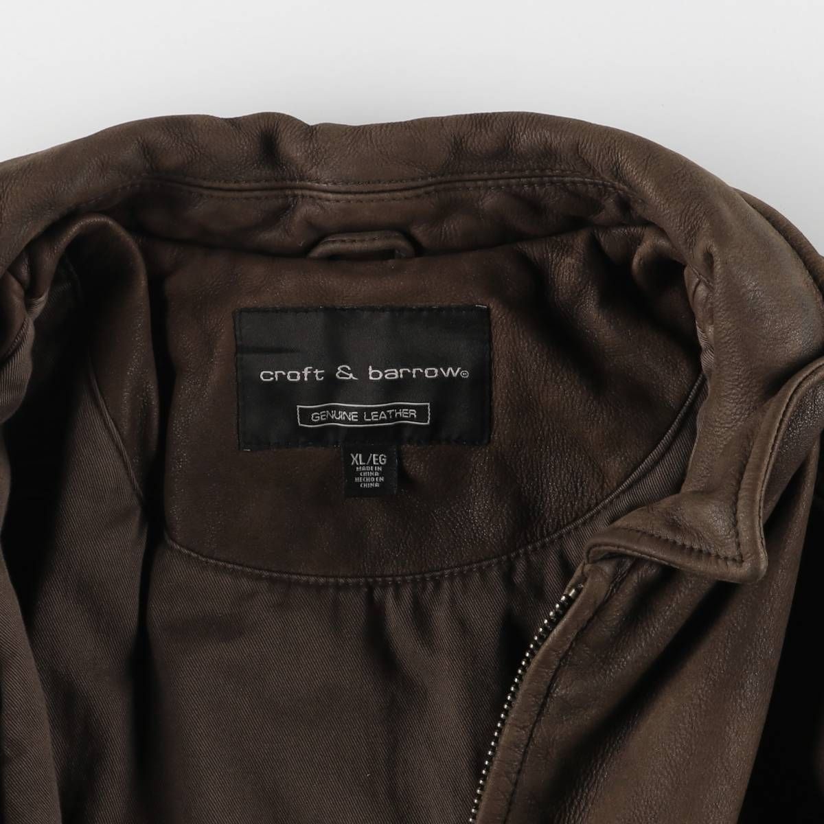古着 クラフトアンドバロー CROFT&BARROW スイングトップタイプ レザー  