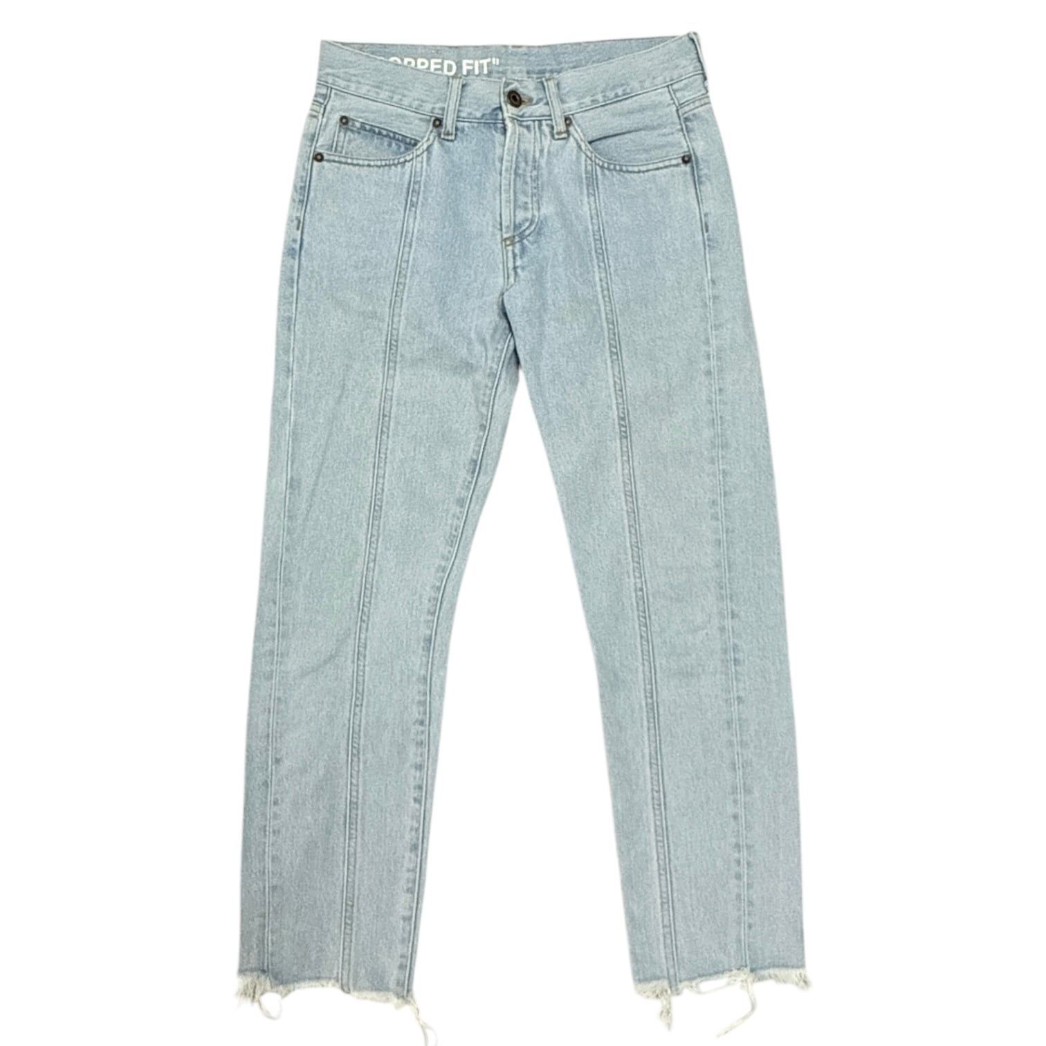 OFF-WHITE CROPPED FIT ダメージデニム 28 OFF WHITE 