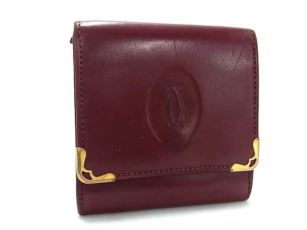 美品! Cartier カルティエ コインケース バーガンディ Cartier - Cartier カルティエ マストライン レザー コイン