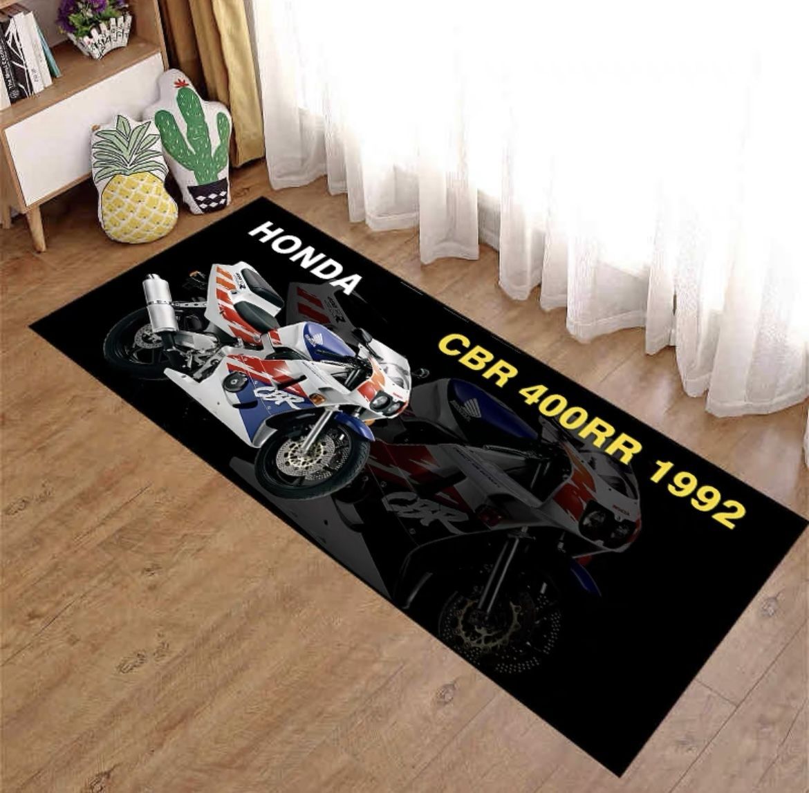 アウトレット 新品 ロスマンズ Rothmans x honda HRC CBR400RR MotoGP 40 x 120 cm カーペット マット オートバイ関連グッズ