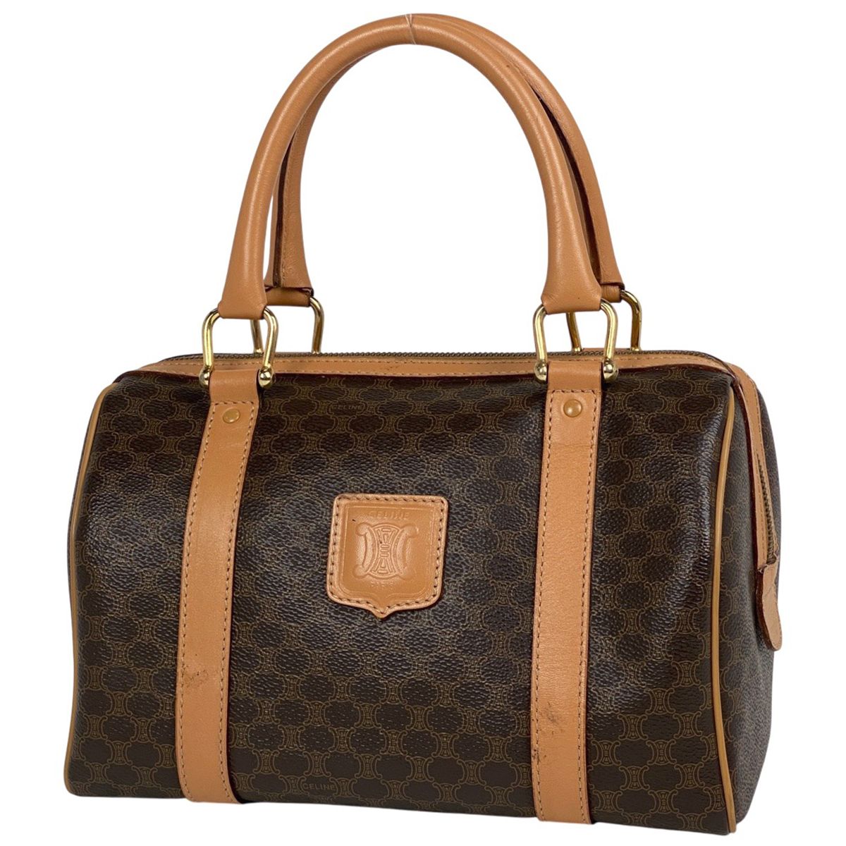 セリーヌ CELINE マカダム柄 ハンドバッグ ミニ ボストンバッグ