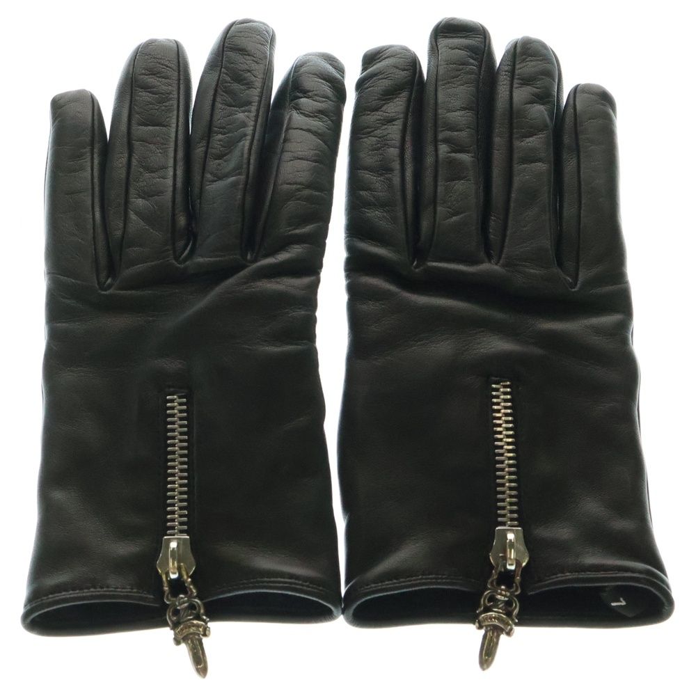 CHROME HEARTS クロムハーツ DGR ZIP GROVE ダガージップ レザーグローブ ブラック