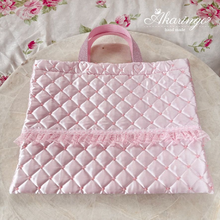 入園入学グッズ　レッスンバッグ　上履き入れ　お着替え袋　マーガレット　チェック 入園入学3点セット 手提げ 上履き袋 お着替え袋 スワンの親子の刺繍