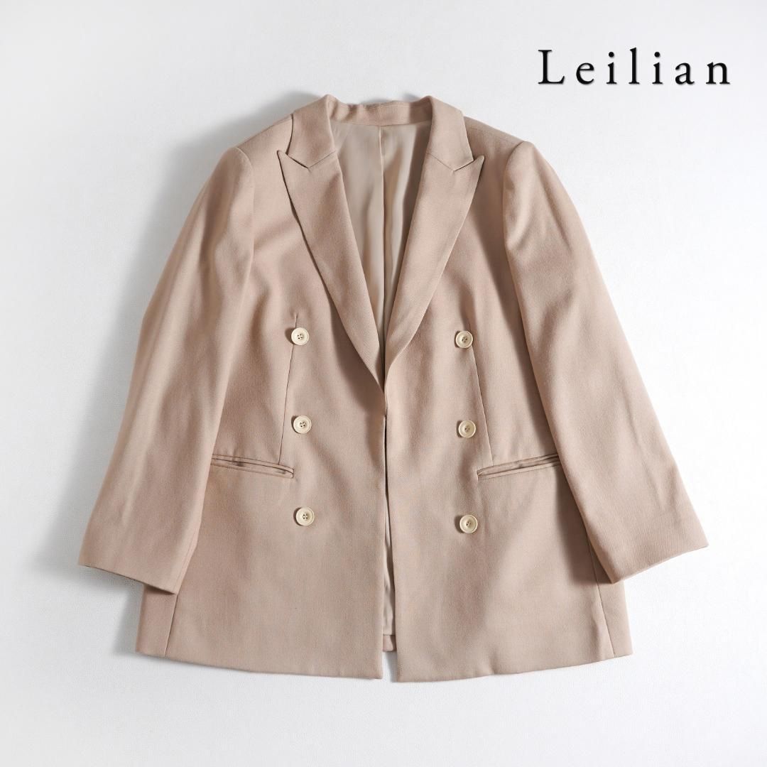 339t*美品 大きいサイズ レリアン ウール ダブルブレストジャケット 