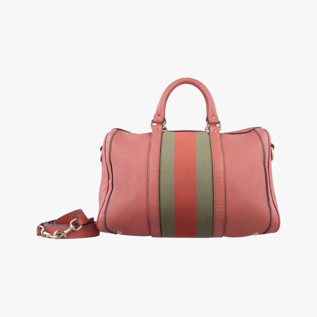 グッチGucciシェリーラインピンク×レッド×ベージュレザー247205G8793725