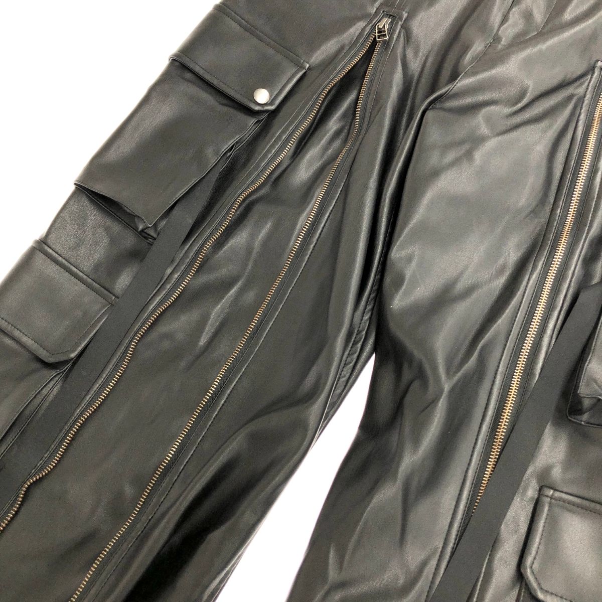 HARE ハレ マテリアルZIPカーゴ パンツ サイズ:F HA010444AD ブラック