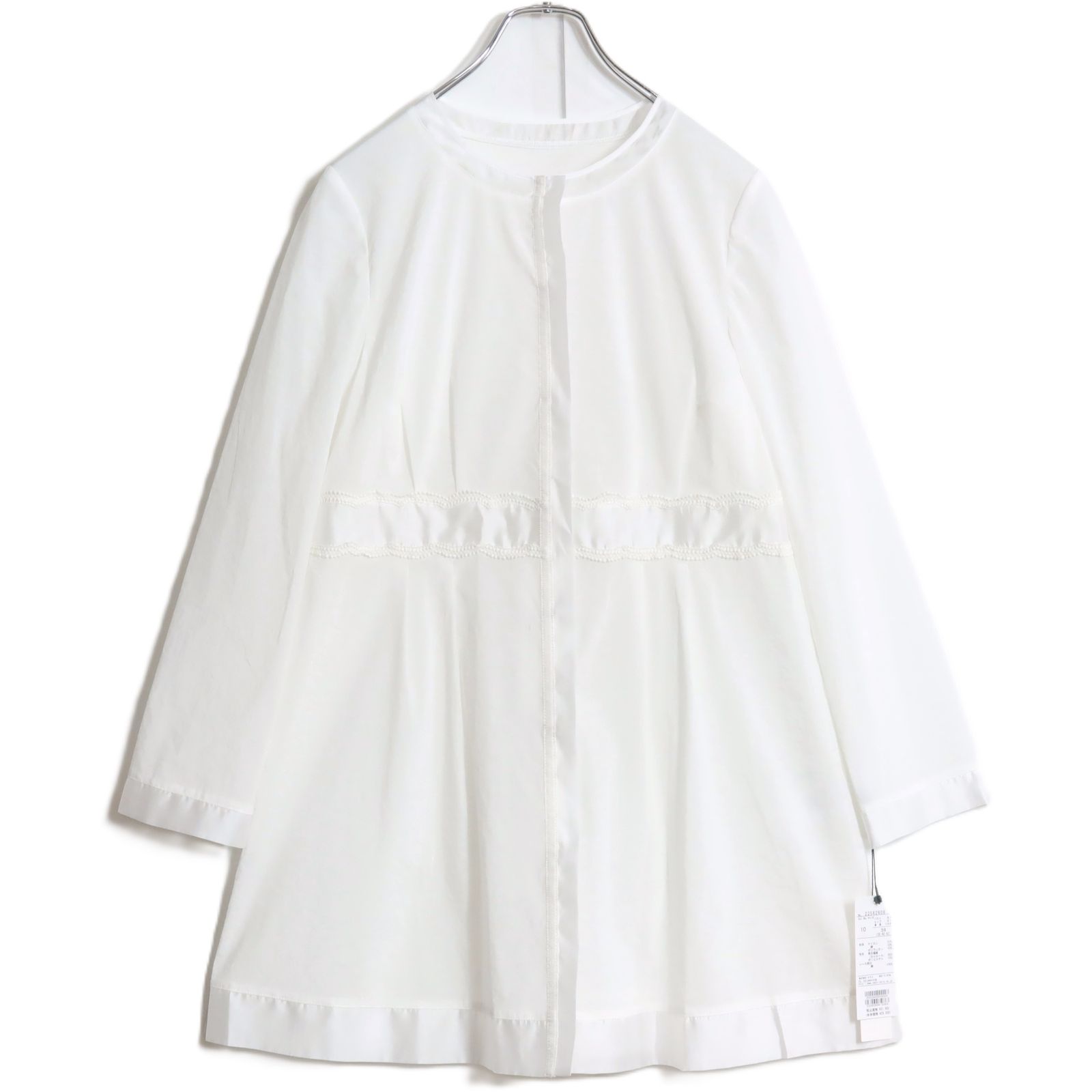 【新品】RES RALIQUE レラリック★長袖シャツ チュニック サイズ38 白系 前開き シアー感♪z14877 新品】RES RALIQUE レラリック☆長袖シャツ チュニック サイズ38 白系