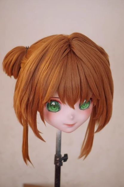 全頭マスク カツラ付き ロック付き NO.432 ドール ヘッドロリータ人形 コスプレ 変身 仮装 着ぐるみ kigurumi 二次元
