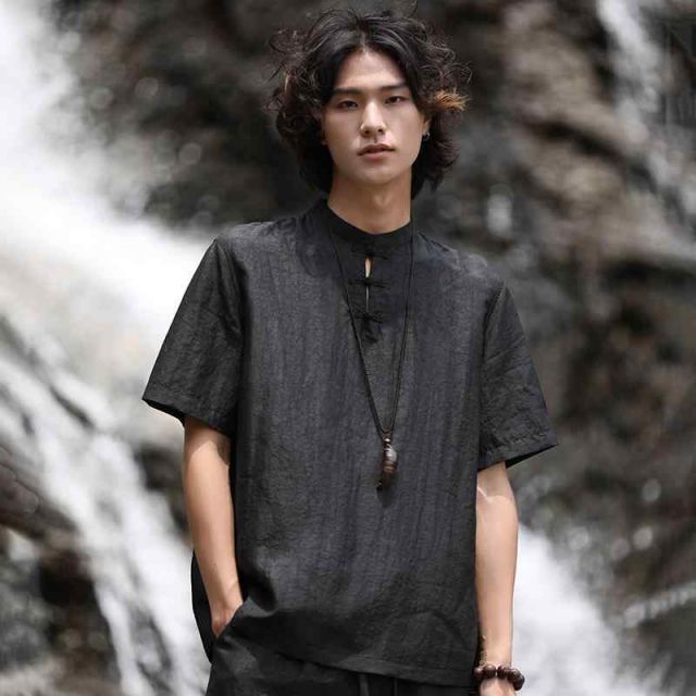 メンズ ファッション 服 男性用 オシャレ シンプル 大人 かっこいい 大きいサイズ ストリート 紳士服 唐服 ハイエンド 夏 トップス 半袖 シャツ レトロ