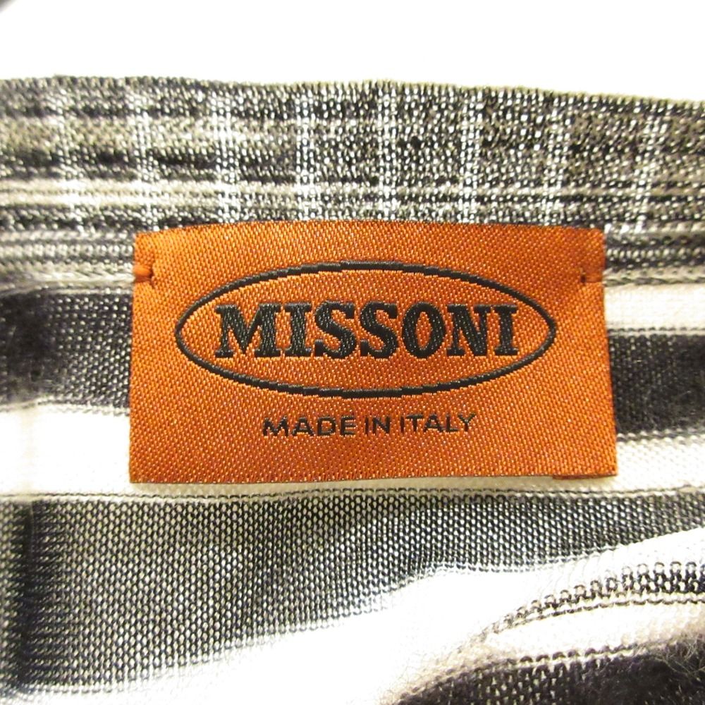 美品 MISSONI ミッソーニ 総柄 カシミヤ シルクブレンド ニットカーディガン 42 ブラック ホワイト レディース 古着 中古 美品 MISSONI ミッソーニ 総柄 カシミヤ シルクブレンド ニット