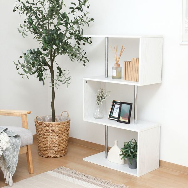 S字型ディスプレイラック3段 オークホワイト 組立品 代引不可 WWW_KANDAIZUMI_COM