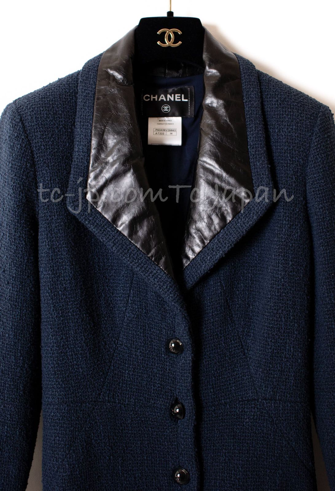 CHANEL ダークネイビー ツイードコート 22AW☆即納！ 【CHANEL シャネル】 コート ツイード 青 関税込