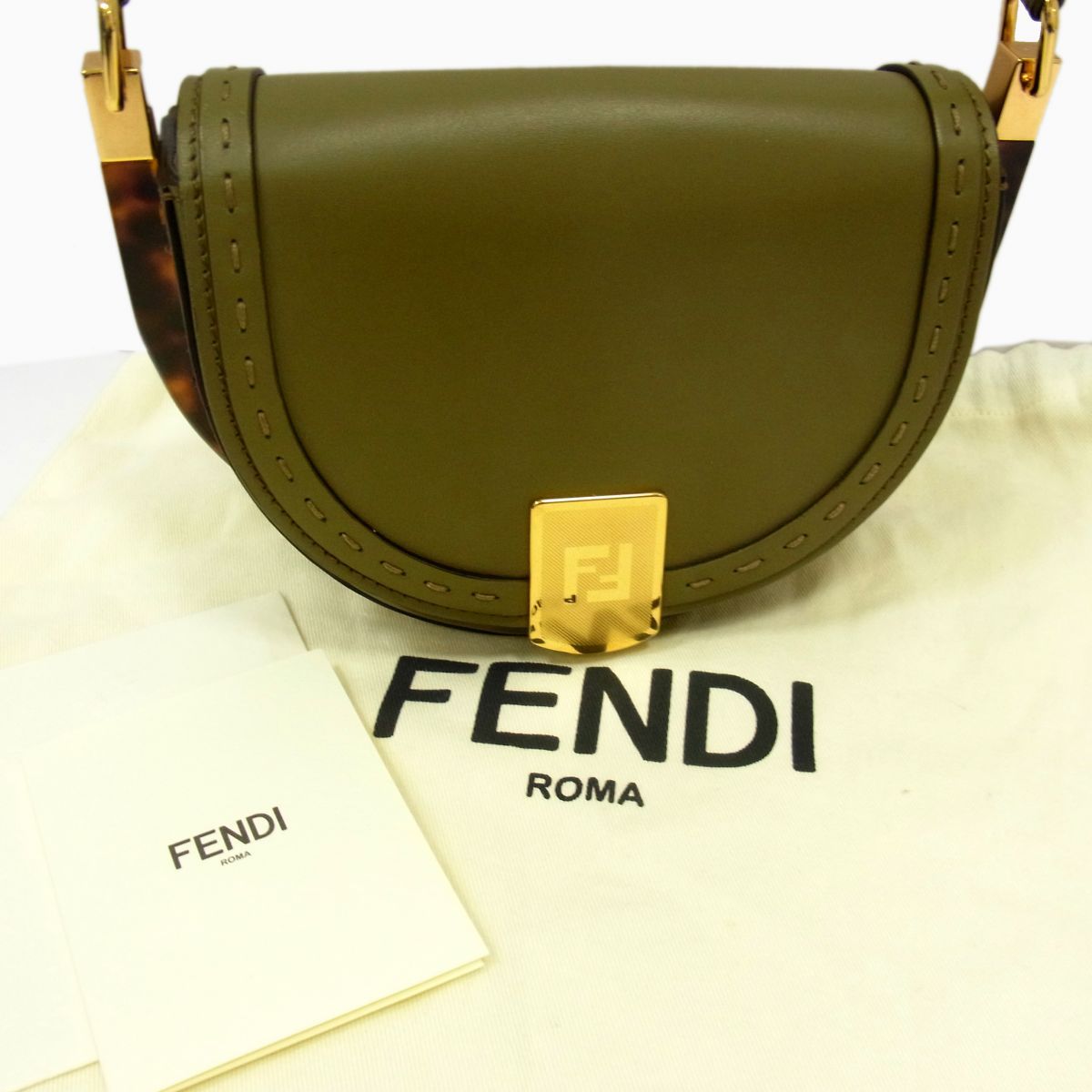 極美品 定価231,000円◇FENDI MOONLIGHT ムーンライト ショルダーバッグ べっ甲風 ゴールドロゴ フェンディ ムーンライト  イタリア製 - メルカリ