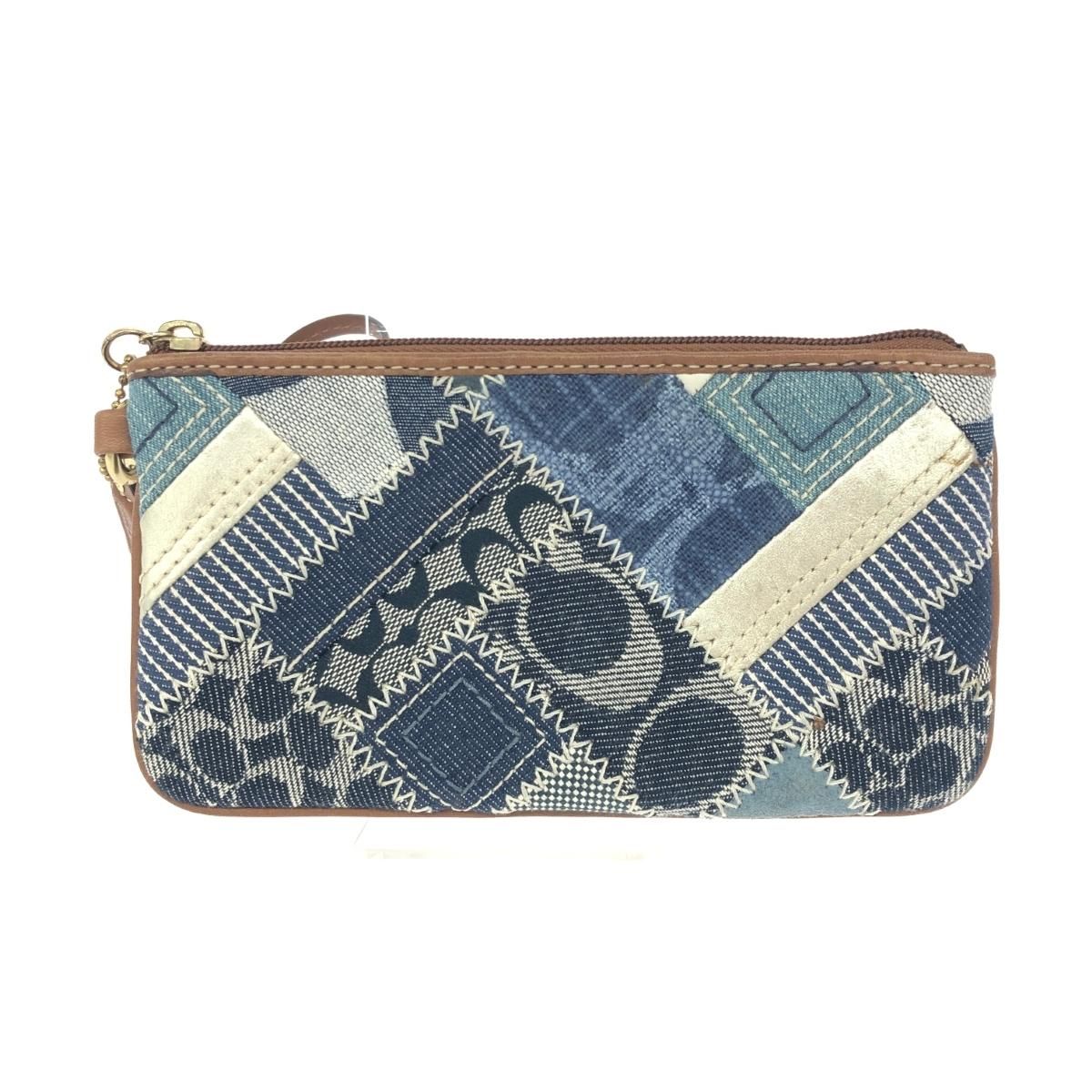 COACH コーチ リストレット ポーチ マルチカラー/ネイビー デニム 
