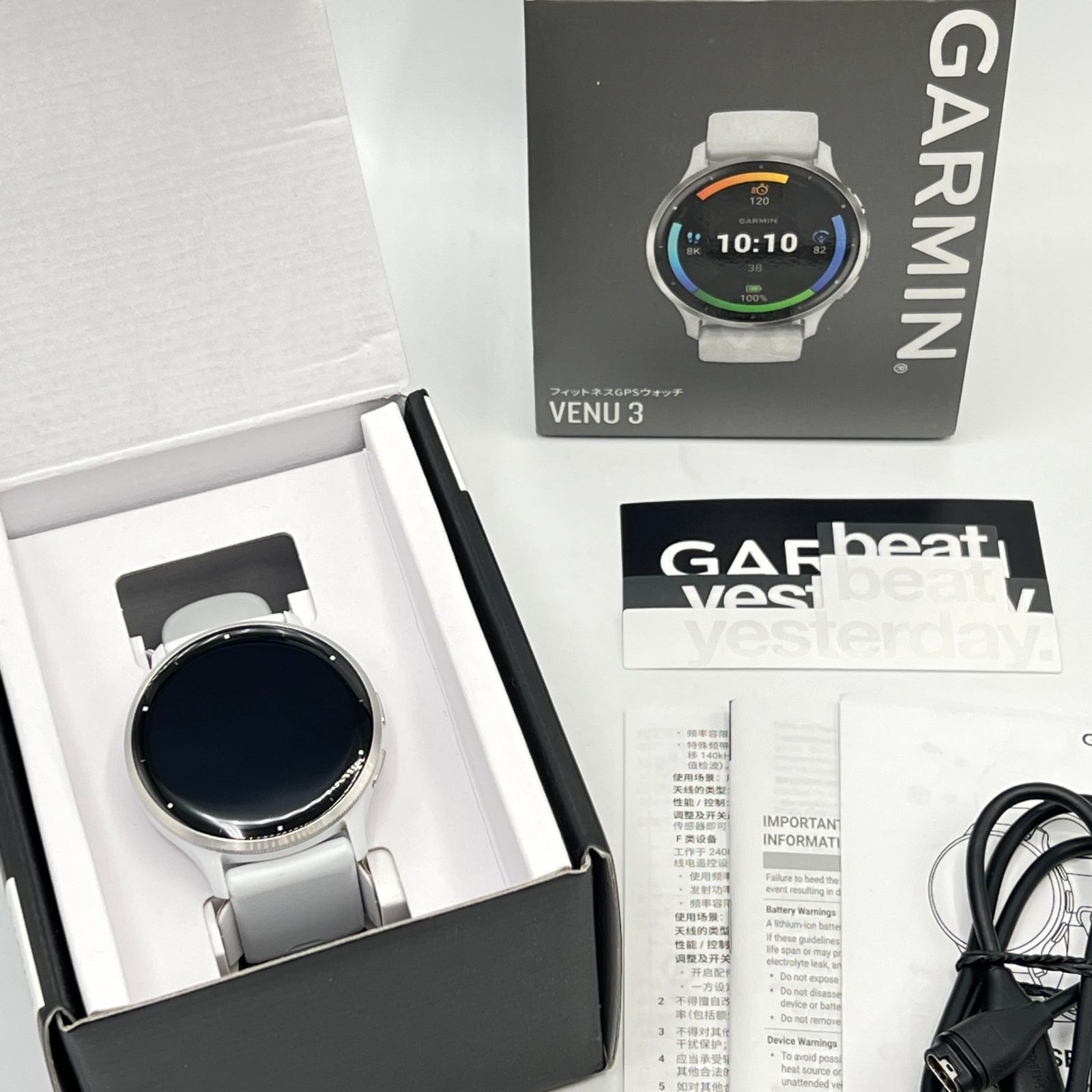 美品 GARMIN Venu 3 スマートウォッチ Whitestone - メルカリ