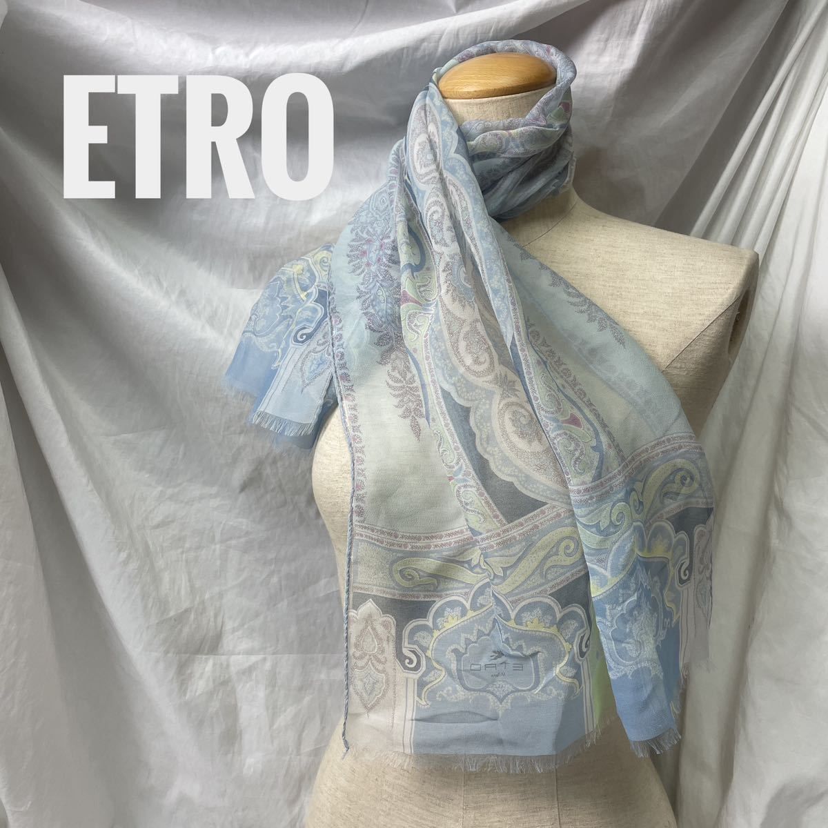 ETRO ペイズリー柄 シフォンストール イタリア製 シースルー 透け感