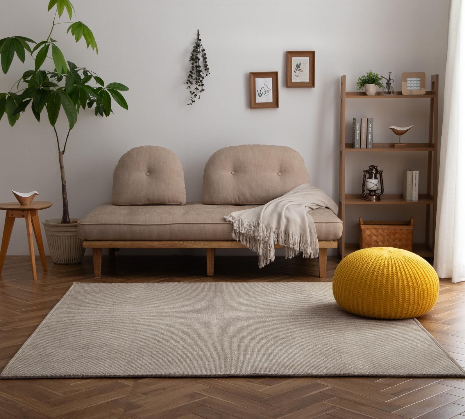 イケヒコ ラグ カーペット シェニール シェニフ 約130×180cm グレージュ 北欧 無地 1.5畳 ＃1281260301503