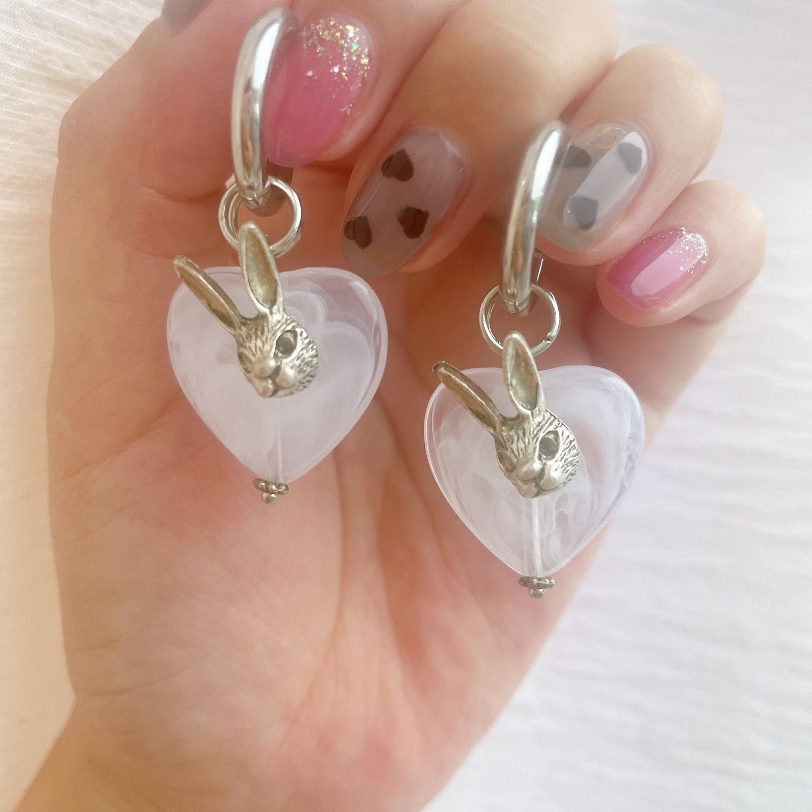 067】ハンドメイド ピアス イヤリング フープピアス フープイヤリング 