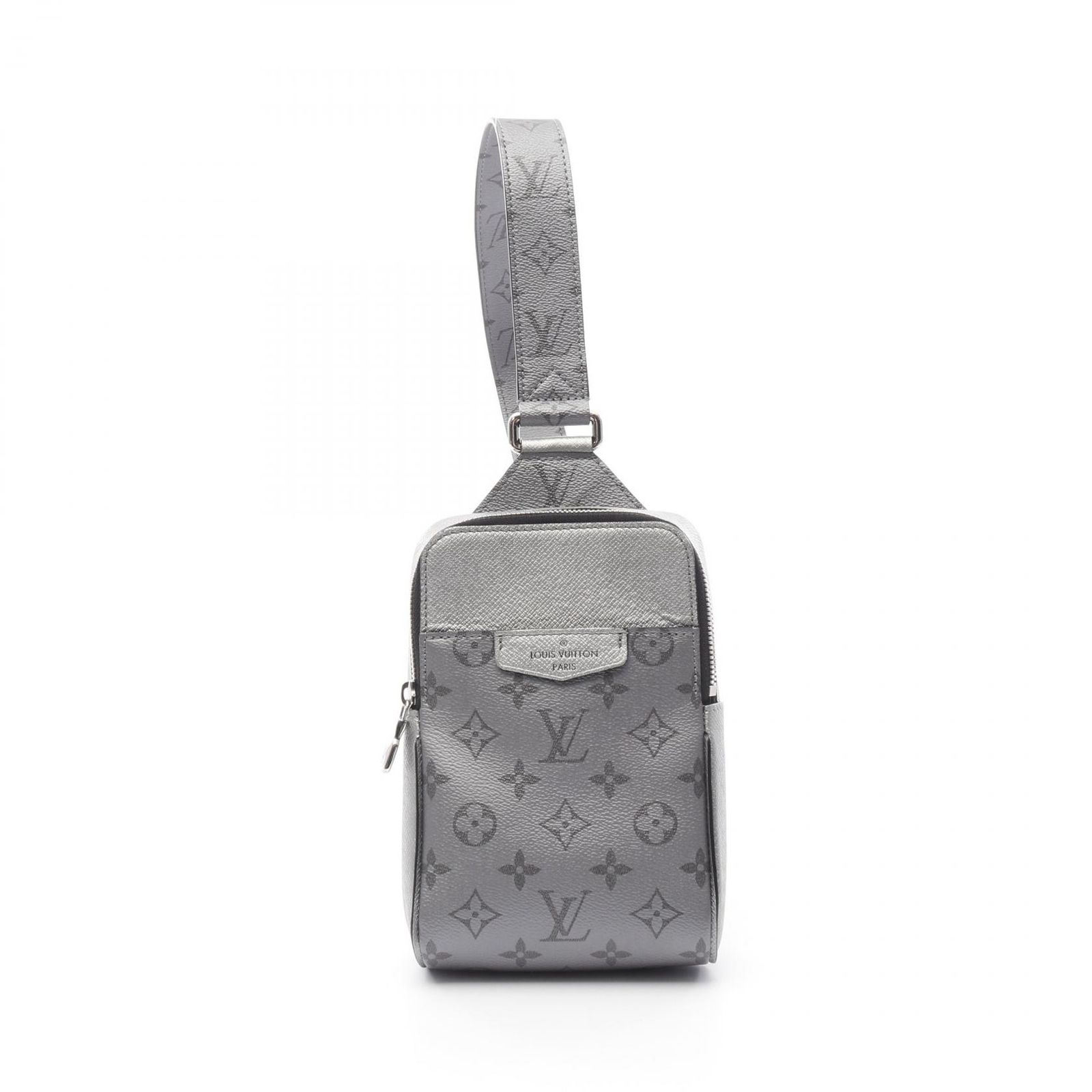 ルイ ヴィトン LOUIS VUITTON ウエストバッグ ボディバッグ アウトドア スリングバッグ タイガラマ M30833 シルバー PVCコーティングキャンバス レザー アウトドア スリングバッグ メンズ Used A