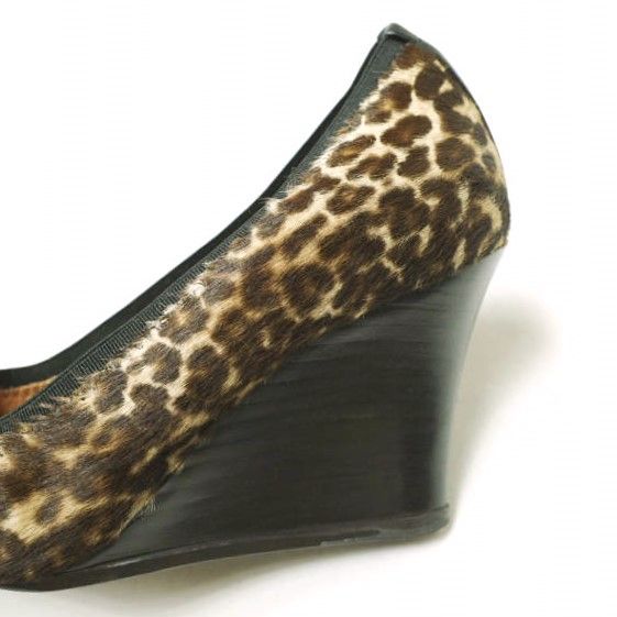 新品 LANVIN ランバン ポルトガル製 レオパードハラコウェッジソール