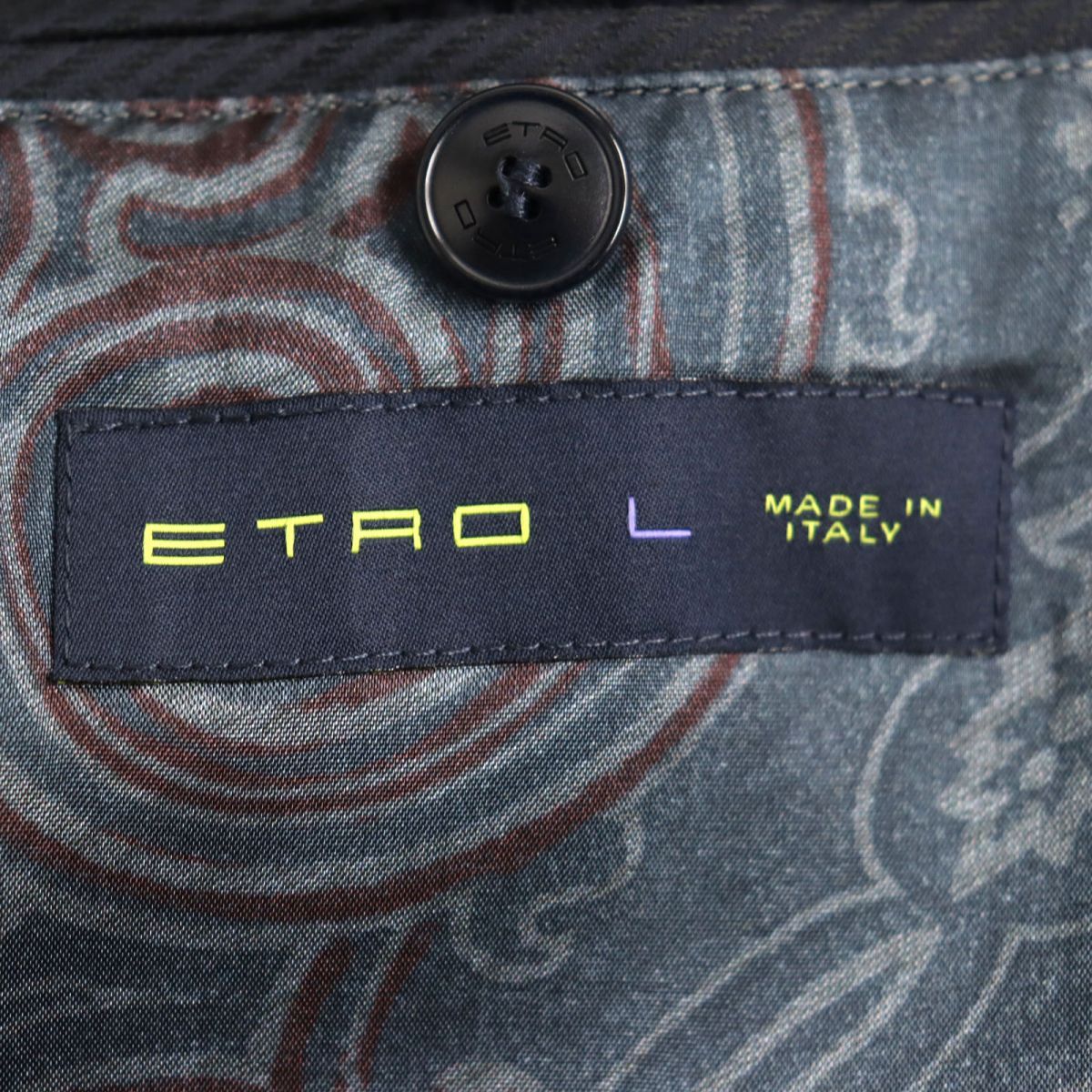 最新作得価ETRO エトロ イタリー製 キルティングジャケット ペイズリー柄 L ブラウン ジャケット・アウター