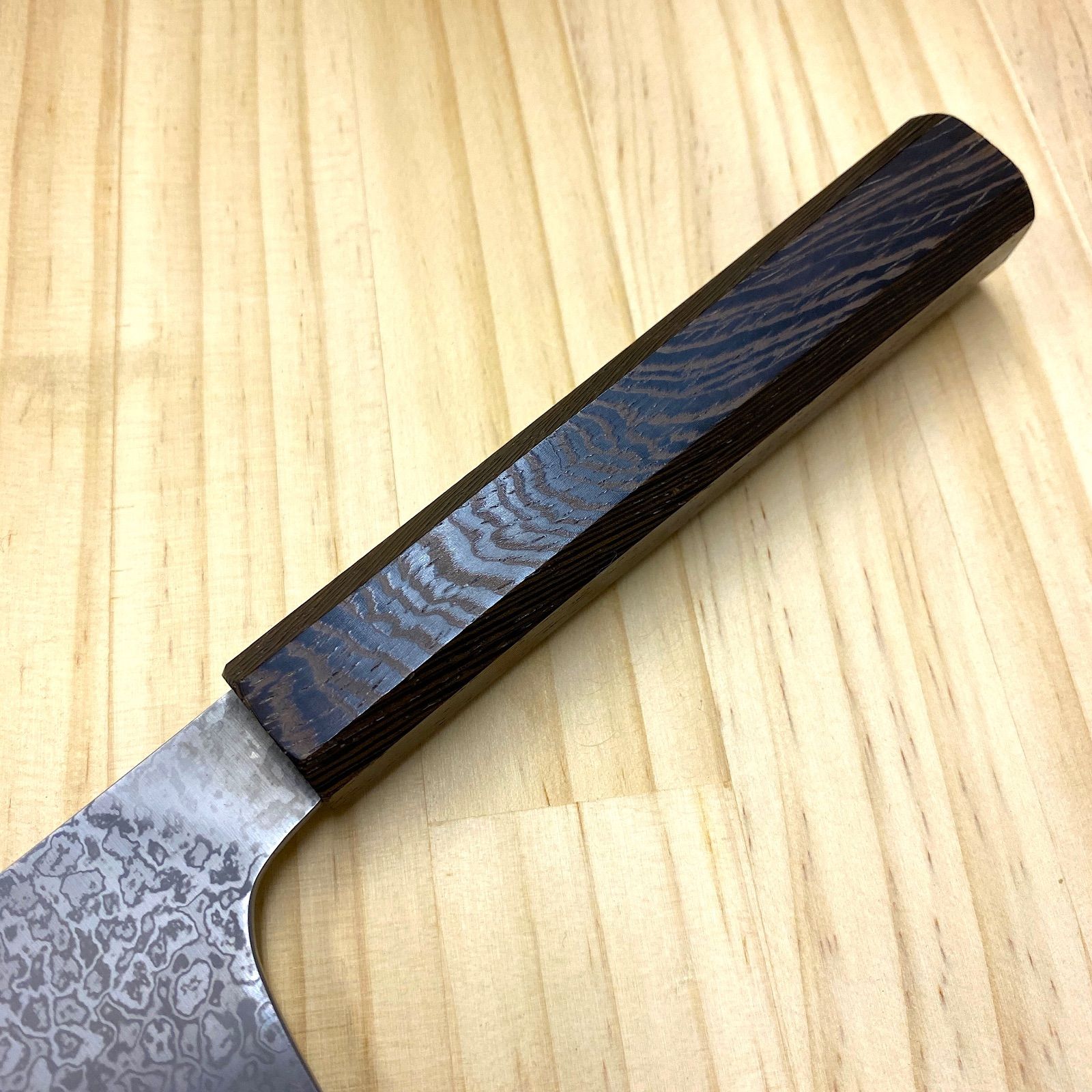 堺 孝行 コアレス ダマスカス 幅広　中華包丁 180mm 文化型　包丁　八角柄 堺 孝行 コアレス ダマスカス 幅広文化包丁 180mm ウエンジ柄