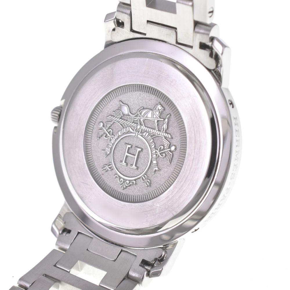 エルメス HERMES CL6.710 クリッパー デイト SS クォーツ メンズ 美品