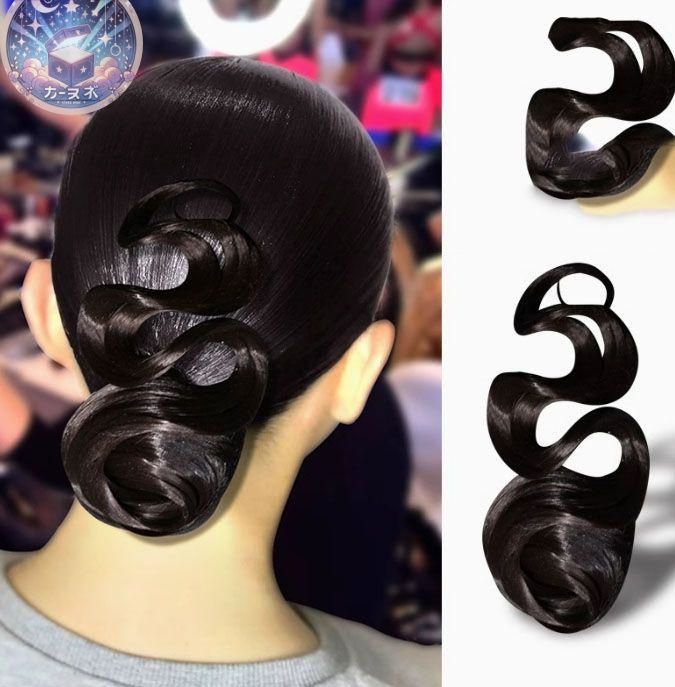 ヘアウィッグ 丸型 社交ダンス デモ 2色 オーダーメイド ハンドメイド