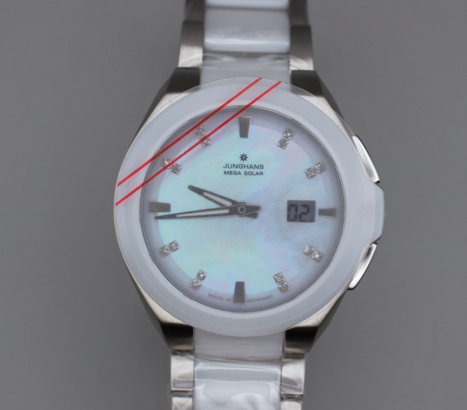 VRW-1357 時計 JUNGHANS ユンハンス 015.1501.44 スペクトラム ダーメン Wシェル文字盤 レディース クォーツ 腕時計 稼働品