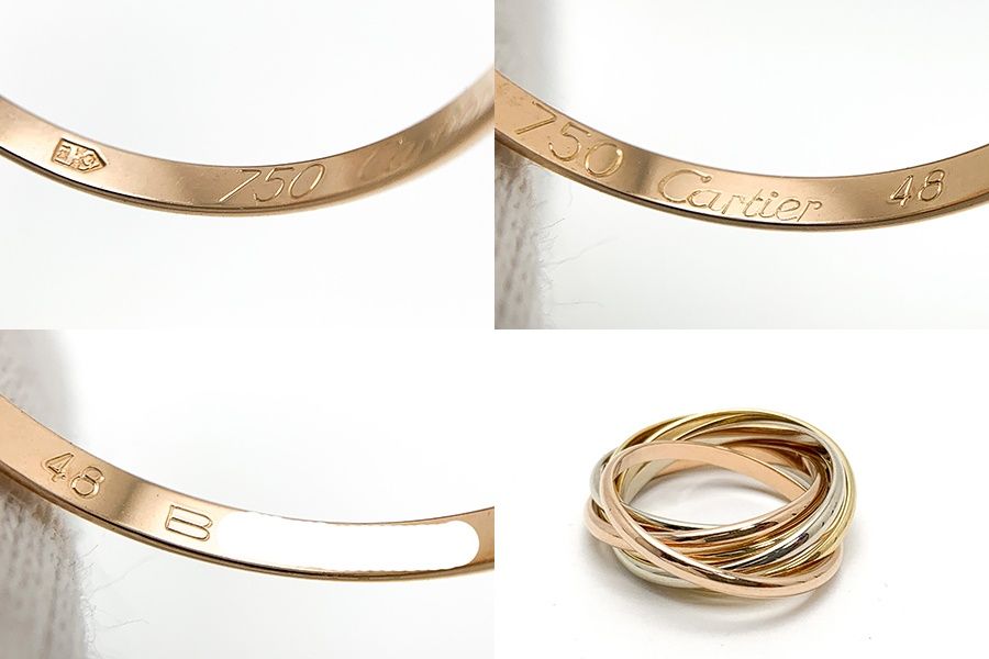 い*き様 ⚪︎Cartier カルティエ トリニティリング 750 K18 7. カルティエ トリニティリング K18 750 4.7g #51 9号