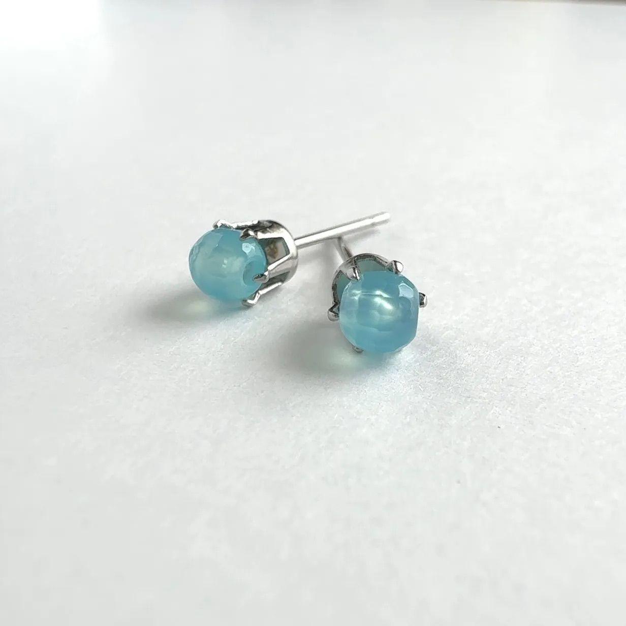 値下げ可愛いブルーカルセドニースターカットのピアスチャーム♡♡