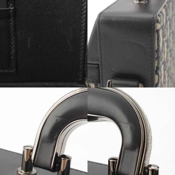 ディオール】DIOR オブリーク ロック ボックス レザー×キャンバス 2way