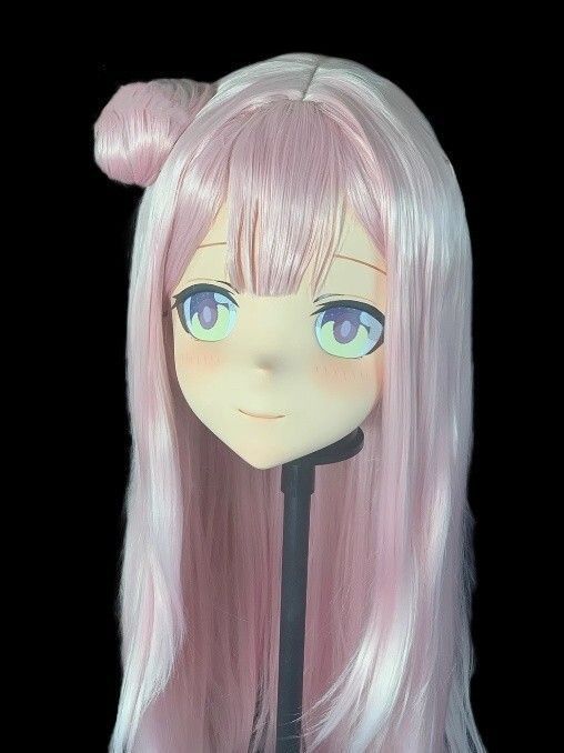 美少女マスク コスプレ 全頭マスク 二次元美少女全頭マスク」カツラ