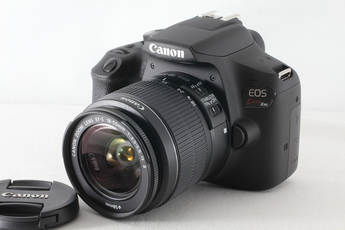 キヤノン Canon EOS Kiss X90 EF-S18-55 IS II レンズキット 僅か9ショット 付属品完備 元箱◇45857