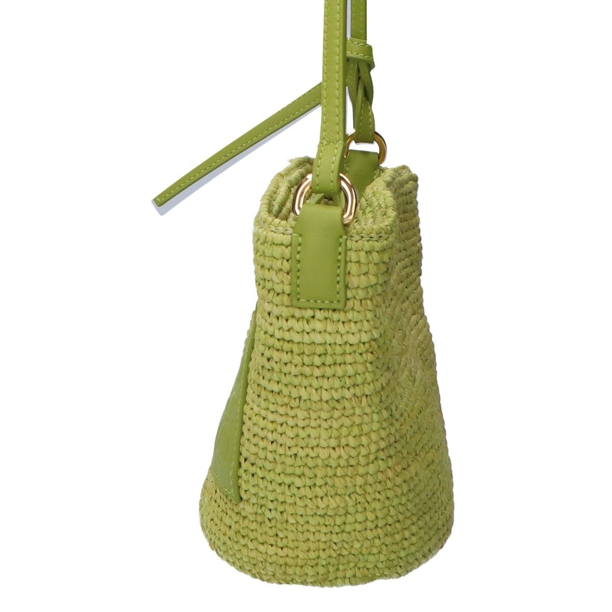 LOEWE ロエベ 新品同様 A689W10X06 ラフィア＆カーフ スリット