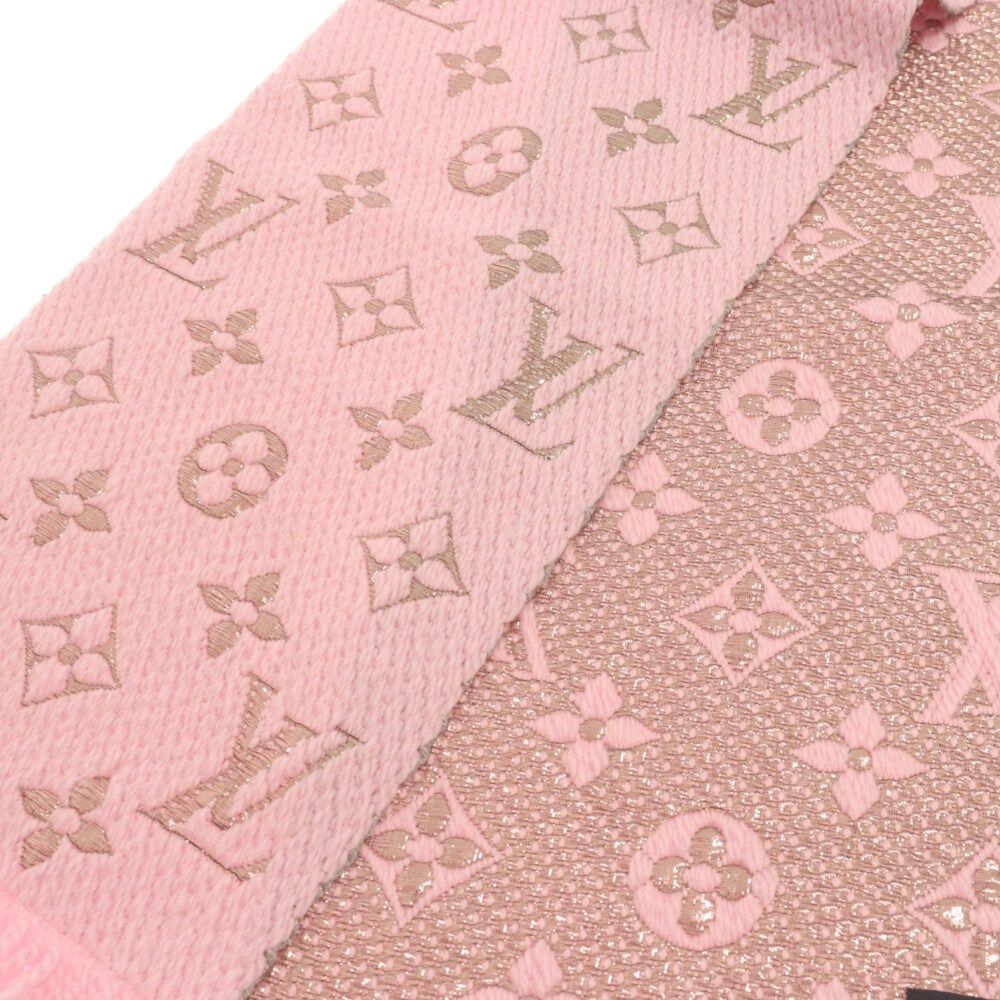 ルイヴィトン　マフラー　ロゴマニア　シャイン　ピンク LOUIS VUITTON ルイヴィトン マフラー エシャルプ・ロゴマニア