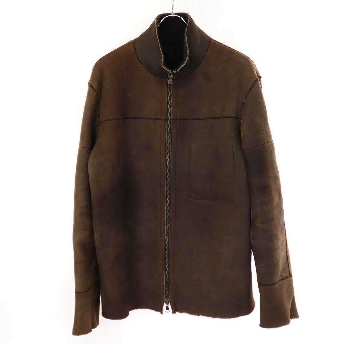 JIL SANDER ジルサンダー ムートンレザージャケット ブラウン 44 2025